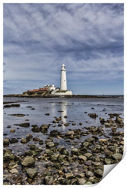 St Mary`s Lighthouse Print by Northeast Images