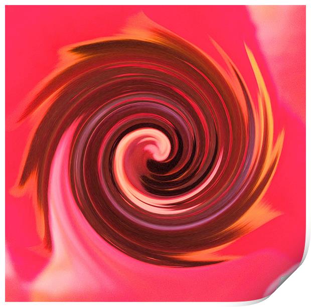 Red Swirl Print by carin severn