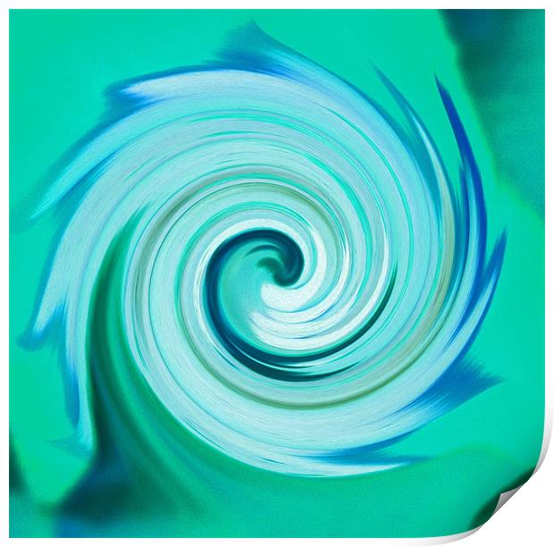 blue swirl Print by carin severn