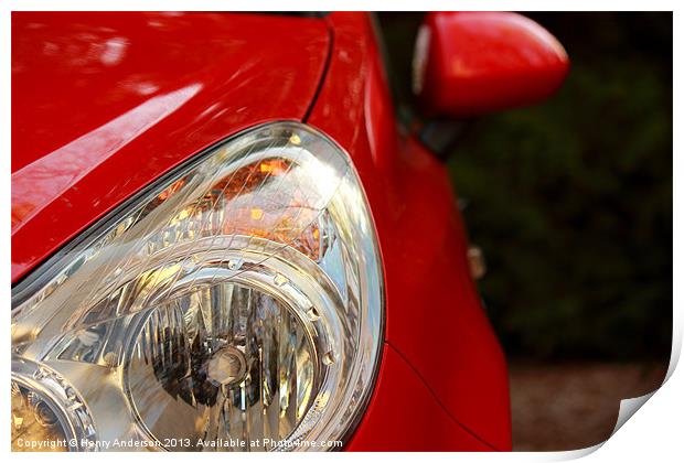 Headlight Print by Henry Anderson