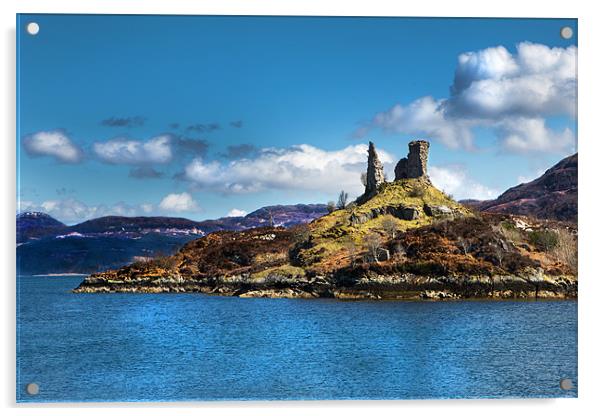 Castle Moil, Kyleakin, Scotland. Acrylic by David Hare