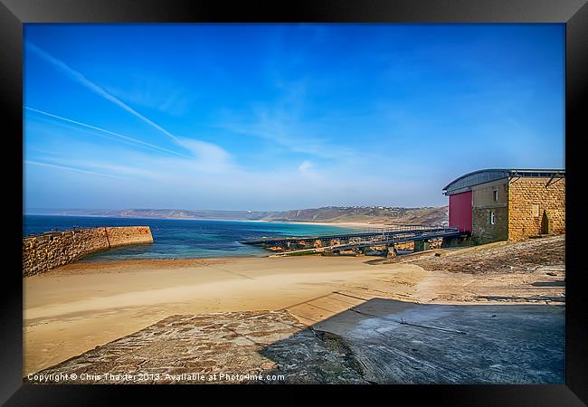 Low tide at Sennen Cove 2 Framed Print by Chris Thaxter