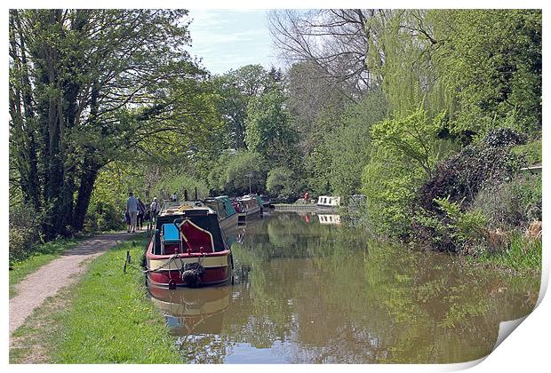 Narrowboats on Oxford Canal Print by Tony Murtagh