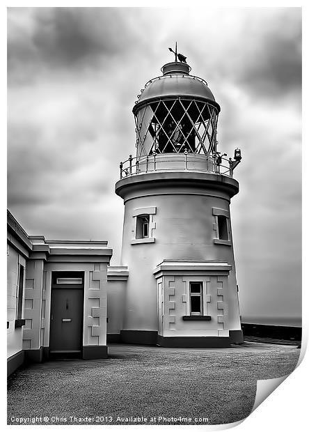 Pendeen Lighthouse Black and White Print by Chris Thaxter