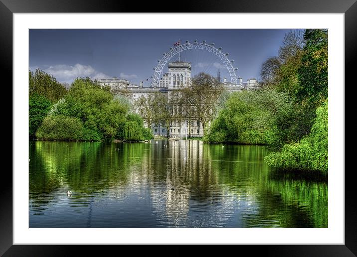 St James Park and London Eye Framed Mounted Print by Dean Messenger