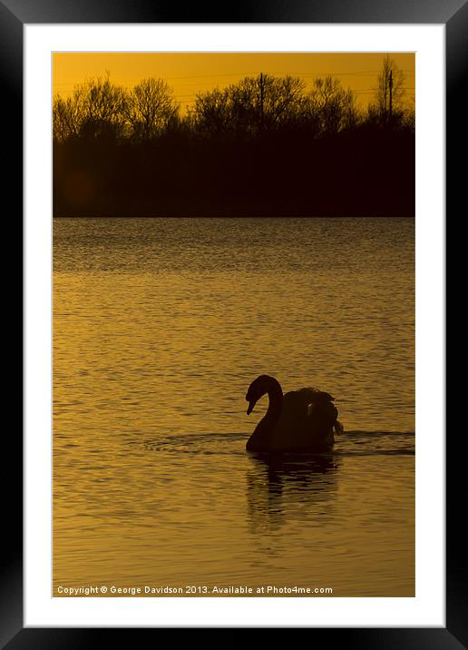 Sunset Silhouette Framed Mounted Print by George Davidson