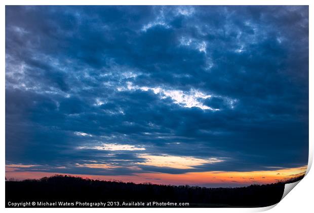 Spring Sunset Print by Michael Waters Photography