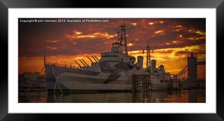 HMS Belfast Framed Mounted Print by Phil Robinson
