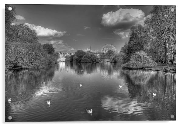 St James Park black and white Acrylic by Dean Messenger