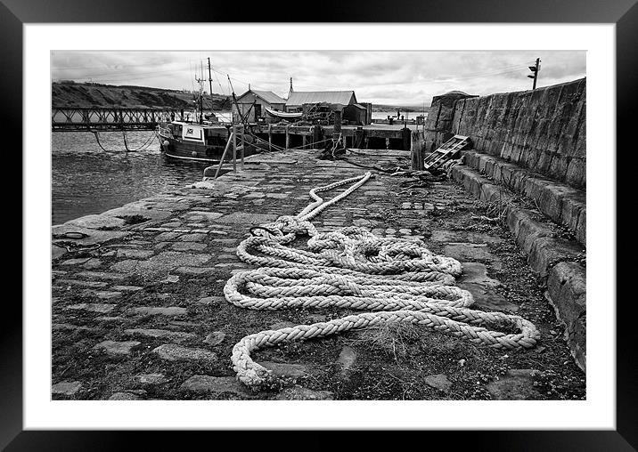 A Rope by Cromarty Harbour Framed Mounted Print by Jacqi Elmslie