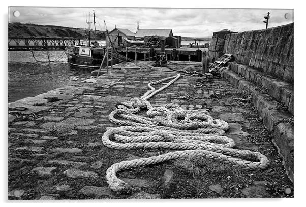 A Rope by Cromarty Harbour Acrylic by Jacqi Elmslie