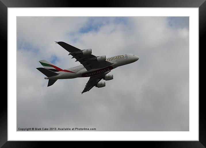 Airbus A380 Framed Mounted Print by Mark Cake