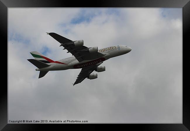 Airbus A380 Framed Print by Mark Cake