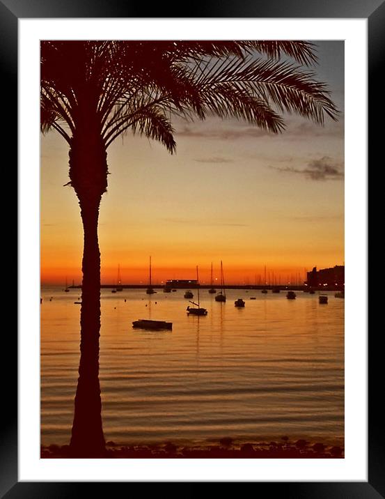 Sunset in Ibiza Framed Mounted Print by Becky Dix