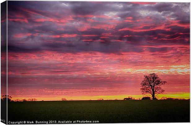 Blood red sunset Canvas Print by Mark Bunning