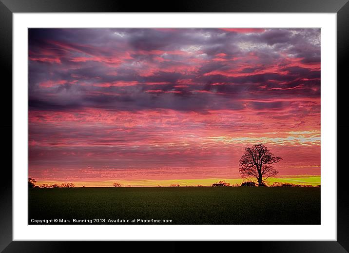 Blood red sunset Framed Mounted Print by Mark Bunning