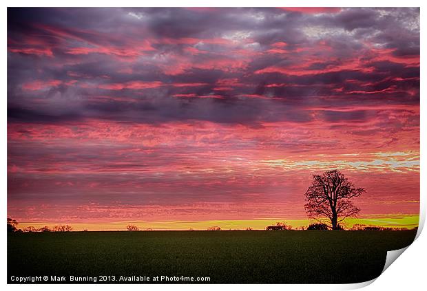 Blood red sunset Print by Mark Bunning