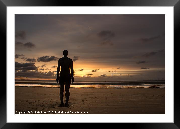 Iron Man On Crosby Beach Framed Mounted Print by Paul Madden