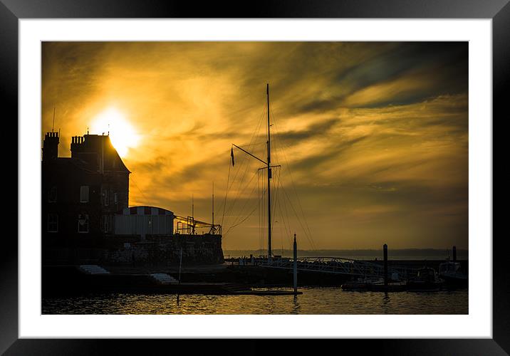 Cowes - Sunset Squadron Framed Mounted Print by Ian Johnston  LRPS