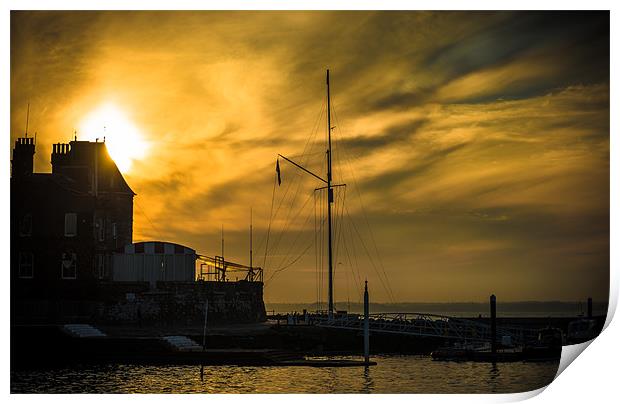 Cowes - Sunset Squadron Print by Ian Johnston  LRPS
