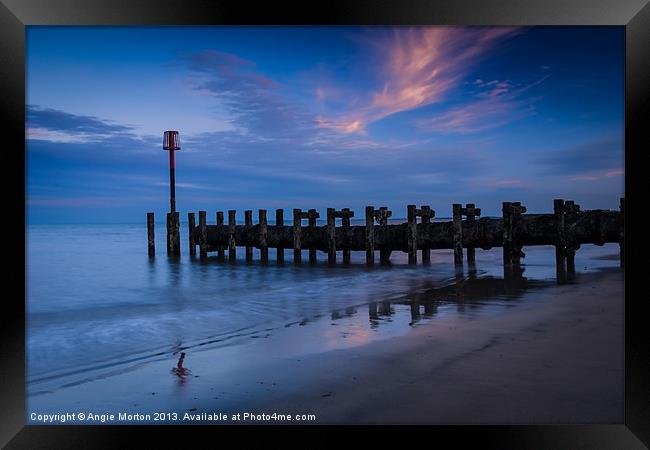 Bridlington Groyne North Bay Framed Print by Angie Morton