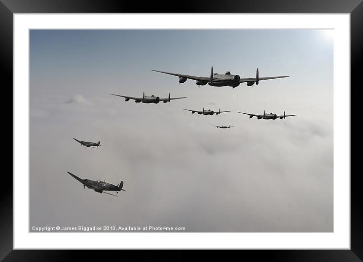 Spitfire Escort Framed Mounted Print by J Biggadike