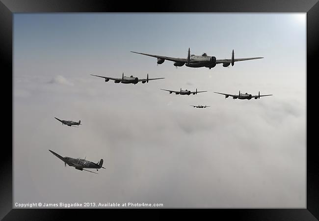 Spitfire Escort Framed Print by J Biggadike