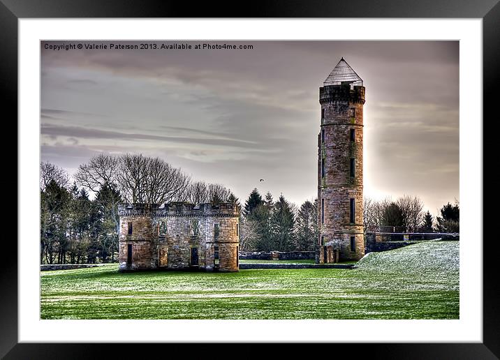 Eglinton Castle Ruins In Winter Framed Mounted Print by Valerie Paterson