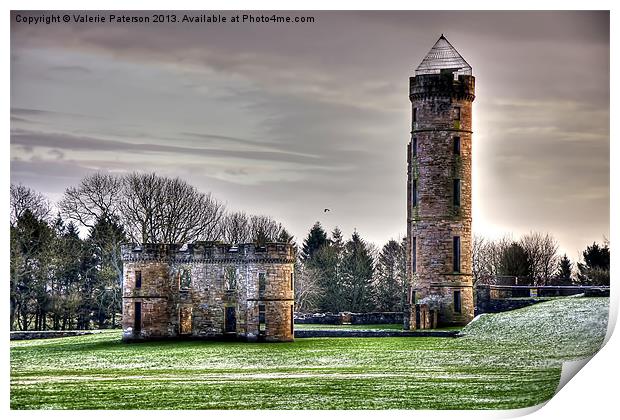 Eglinton Castle Ruins In Winter Print by Valerie Paterson