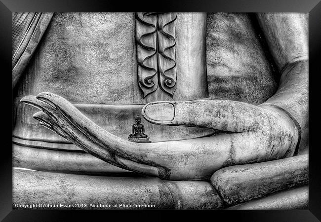 Buddha Hand Framed Print by Adrian Evans