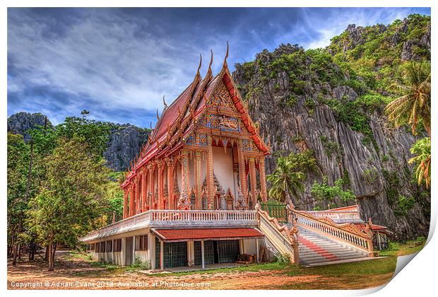 Buddhist Temple Print by Adrian Evans