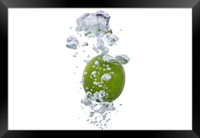 lime in water Framed Print by Justyna studio