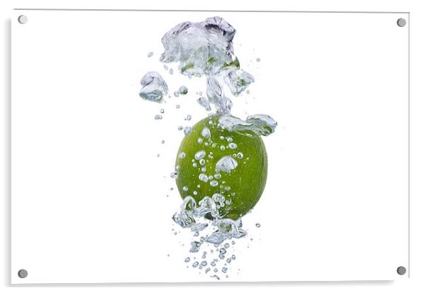 lime in water Acrylic by Justyna studio