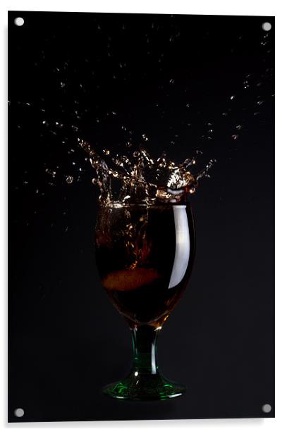 red wine splash Acrylic by Justyna studio