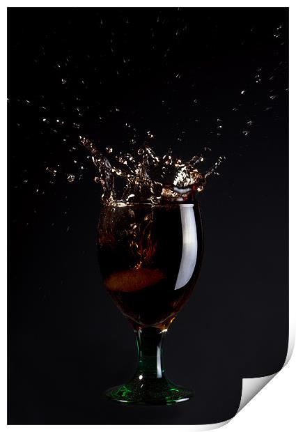 red wine splash Print by Justyna studio