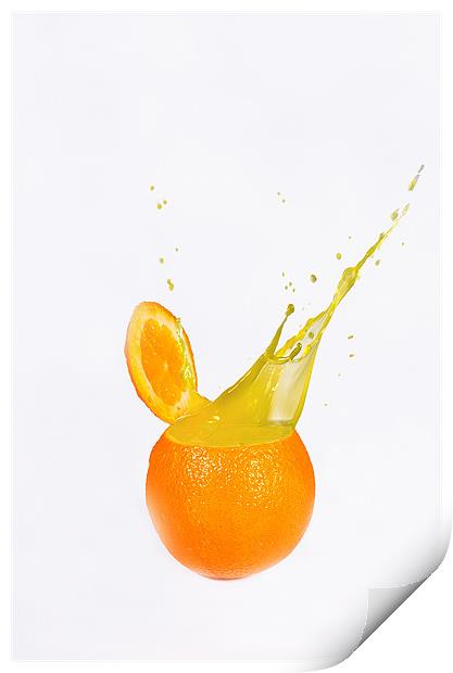 juice in the orange Print by Justyna studio