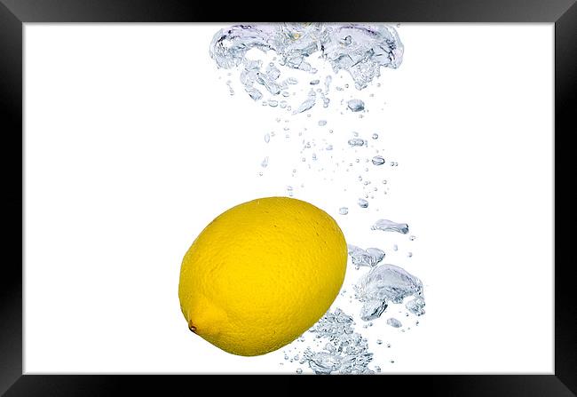 lemon in water Framed Print by Justyna studio
