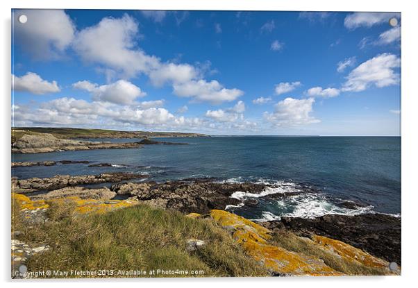 Prussia Cove, Cornwall Acrylic by Mary Fletcher