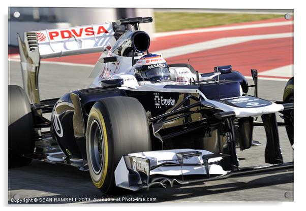 Valtteri Bottas - Williams F1 Team 2013 Acrylic by SEAN RAMSELL