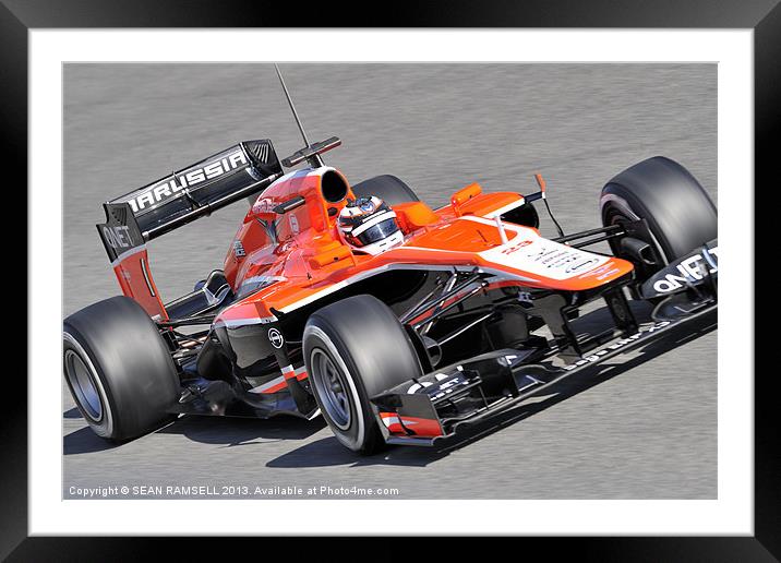 Max Chilton Marussia 2013 F1 Team Framed Mounted Print by SEAN RAMSELL