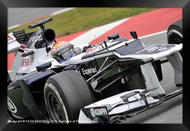 Pastor Maldonado  - Williams F1 Team 2013 Framed Print by SEAN RAMSELL