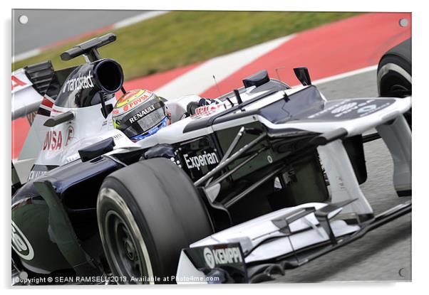 Pastor Maldonado  - Williams F1 Team 2013 Acrylic by SEAN RAMSELL