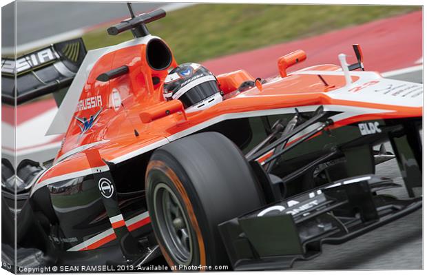 Max Chilton Marussia 2013 F1 Team Canvas Print by SEAN RAMSELL