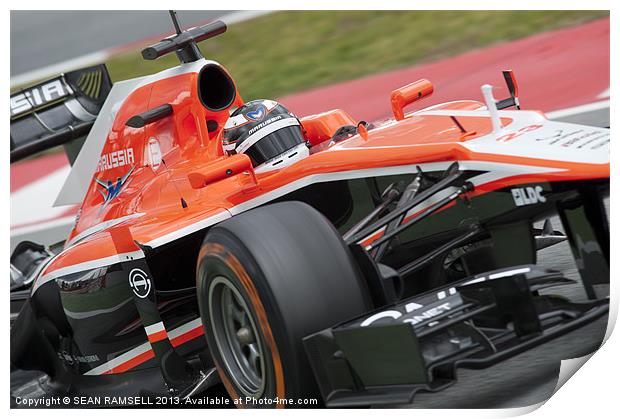 Max Chilton Marussia 2013 F1 Team Print by SEAN RAMSELL