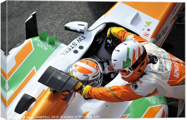 Adrian Sutil - Sahara Force India 2013 Canvas Print by SEAN RAMSELL