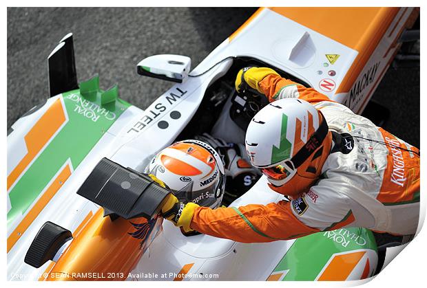 Adrian Sutil - Sahara Force India 2013 Print by SEAN RAMSELL