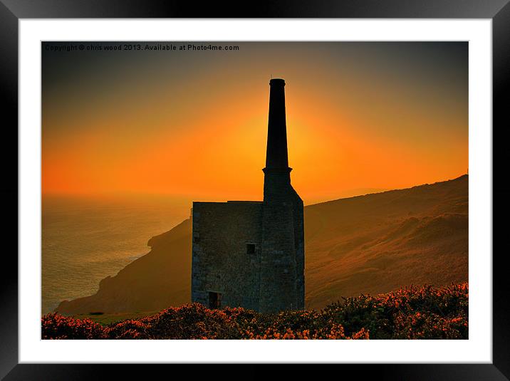 ruins of cornish industry Framed Mounted Print by chris wood