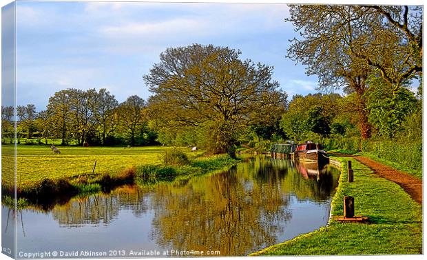 CANAL REFLECTIONS Canvas Print by David Atkinson