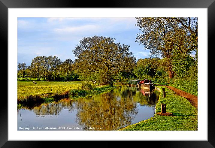 CANAL REFLECTIONS Framed Mounted Print by David Atkinson