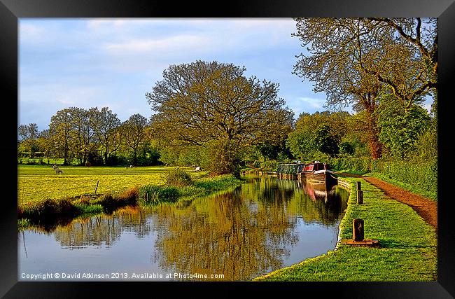 CANAL REFLECTIONS Framed Print by David Atkinson